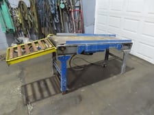 16" wide x 54" long Motorized Belt Conveyor, 2" high side rails, 1/2 HP Boston gear reduced drive