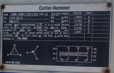 1500/1680/1725/1932 kVA, 12470 Delta Primary, 480/277 Wye Secondary, Cutler Hammer Substation
