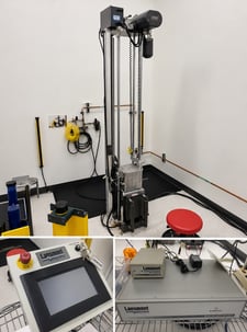 Lansmont #M23-TTS-II, shock machine test system, 40 lb. max specimen weight, 2 precision guide rods