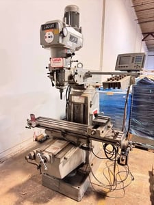 Lagun #FTV-2, milling machine, 10" x50" power feed table, 3 HP, Kurt D675 6" machine vise