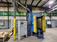 Wheelabrator, spin hanger blasting machine, 34 HP, extra hanger racks, dust collector, 2015