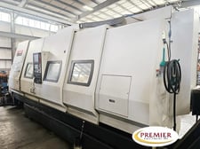 Mazak #Slant-Turn-450, Mazatrol Fusion 640T, 28.1" swing, 20" chuck, chip conveyor, 2005