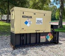 31 KW Kohler #30REOZK, diesel generator set, weatherproof enclosure, 120/208 Volts, 1 phase, 340 hours, 2019