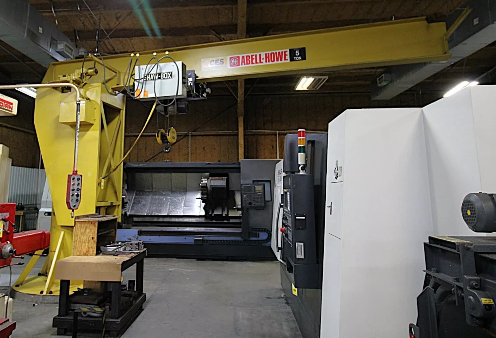 5 Ton, Abell-Howe, 360&deg; power rotating w/ electric hoist