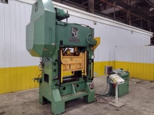 75 Ton, L & J #EM275-42-24, high speed straight side stamping press, 2.5" stroke, 13.75" Shut Height, 4"