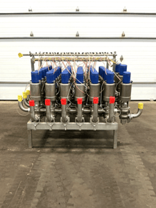 2.5" Alfa-Laval, valve cluster with 42 mixproof CP-3 valves with think top