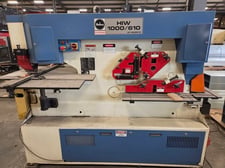 6" x 6" x 5/8" Mubea #HIW-1000/610, hydraulic ironworker, 110 ton, 24" throat, 1-3/8" capacity, 2" round
