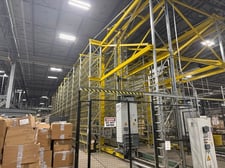 Dambach #ZSA-20-20/8, twin-mast miniload storage & retrieval machine (ASRS), 40 lb capacity, 689 FPM travel