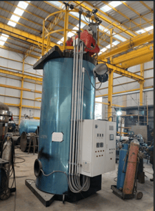 Ecovis #CAT-V90-G, natural gas thermal oil heater, 765,000 kcal/hr, 350° C max, 89% efficiency, Limpsfield
