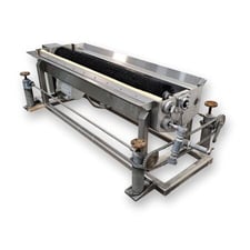 Motorized sanitary belt conveyor washing system, 5.75" diameter x 54" brush, 1/2 HP washdown gearmotor