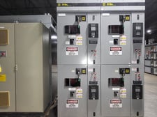Square D #EG44D, iso-flex motor control ce, 4160 Volts, (4) Vacuum Motor Starters, 2000 amp horizontal bus