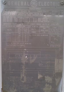 3750/5250 KVA 23900 Delta Primary, 13800Y/7970 Secondary, General Electric