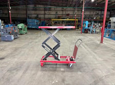 1500 lb. Dayton #4ZD01K, scissor lift table, 24" x 48" platform, 18-3/8" - 59" height, manual hydraulic foot