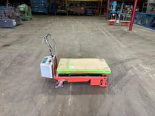 770 lb. Uline #H-3767, battery operated lift table, 36" x 20" platform, 14-3/4" - 51-1/4" height, 1 HP, 24