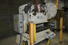 60 Ton, Rousselle #NO6B, double crank gap frame press, 4" stroke, 13" shut height, 3" adj., 110 SPM, 60" x
