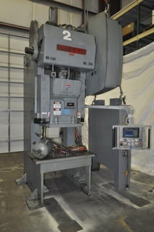 110 Ton, Bliss #C-110, single crank gap frame press, 8" stroke, 17" shut height, 4" adj., 40 SPM, 27" x 42"
