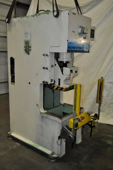 49.5 Ton, Komatsu #OBS-45-33, single crank gap frame press, 3.94" stroke, 9.84" shut height, 80 SPM, 31.5" x