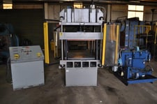 30 Ton, H & H #1003, 4-post hydraulic press, 10" stroke, 22" daylight, 50" x 50" bed, 5.5" main cylinder