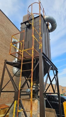 8000 cfm Spec-Air #RAVO-13, Outside Dust Collector, 25 HP, spark detection, magnetic motor starter, bag house