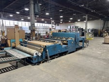 84" Rosenthal #WM-7-HHDUBSHTCIPH-12, Down-Cut Rotary Sheeter, 24" max. roll diameter, (2) 6" steel unwind