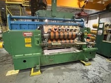 60" Stamco loop slitting line, 3 heads, 40000 lb., right to left, L-type entry coil car, mandrel uncoiler
