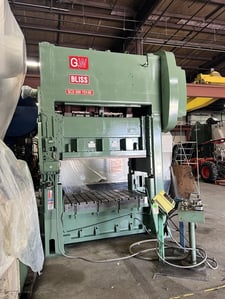 200 Ton, Bliss #SC2-200-72-48, straight side double crank press, 8" stroke, 34" Shut Height, 10" adj., 25-50