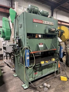 60 Ton, Niagara #PN-60-60-36, straight side double crank press, 5" stroke, 13" Shut Height, 5" adj., 40 SPM