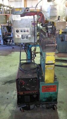 10" x .135" Guild #PSA-2000-10-IN, shear end weld, Miller Econo Tig power, timing belt drive, rear grinder
