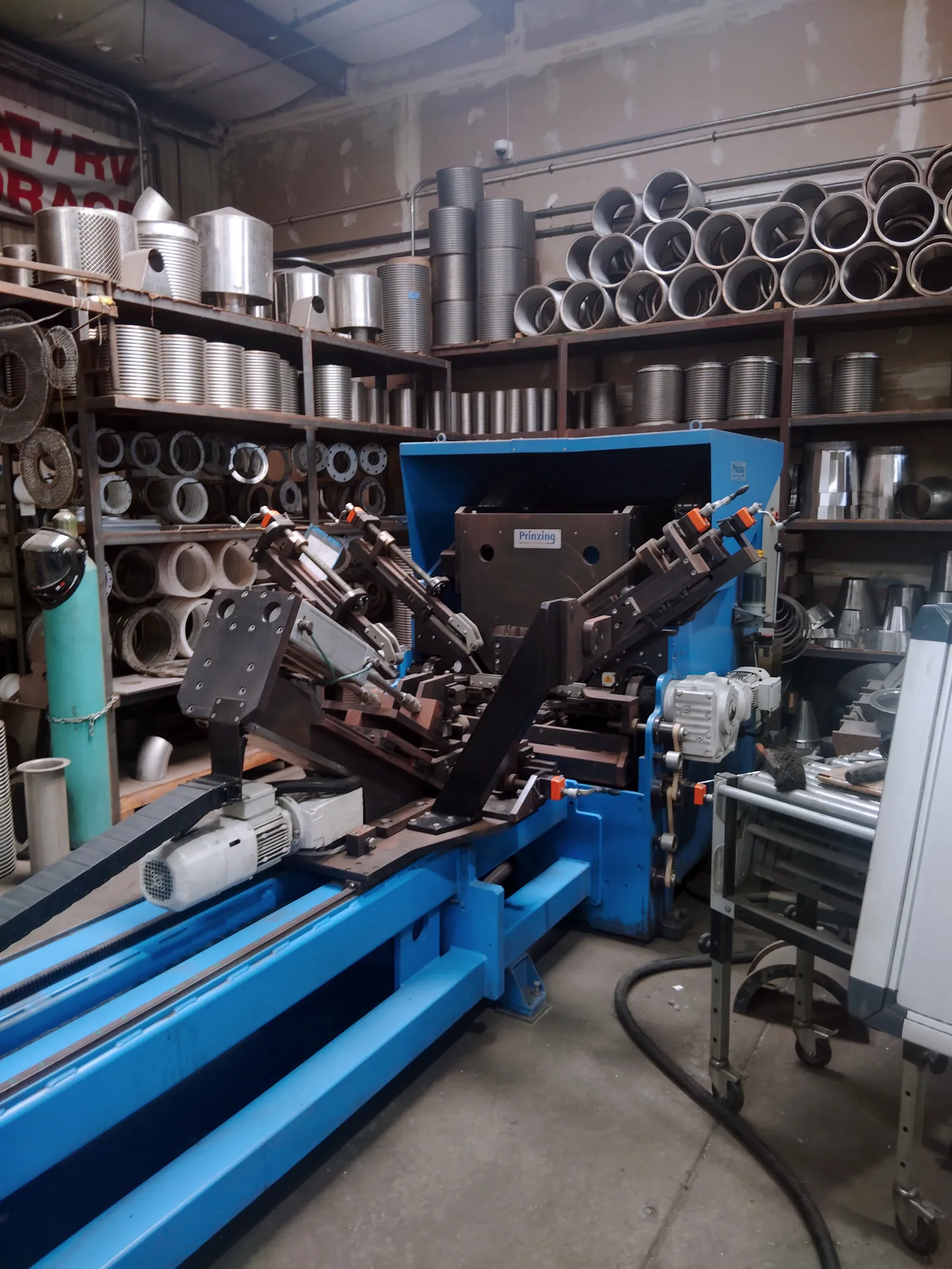 Prinzing #FME-4-600, tube end flanging machine, 3-1/8" to 23-5/8" workpiece diameter, 5/32" MS max, 2015