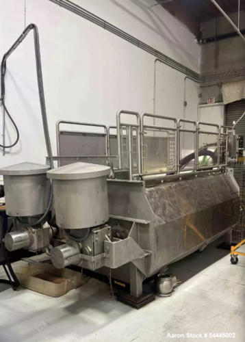 140 cu.ft. Dual Shaft Ribbon Blender, Stainless Steel, dimple jacket, 47" wide x 119" long trough, 12"