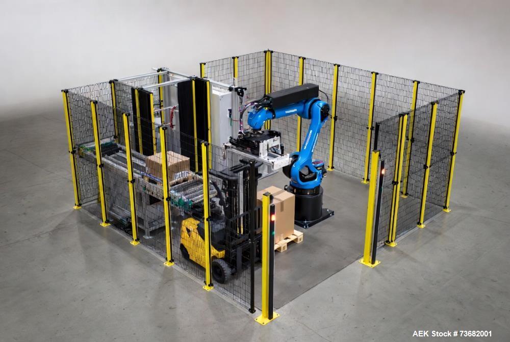 OnRobot #D:PLOY, automatic robotic pa, Yaskawa GP35L robot, safety enclosure, powered roller conveyor, 480