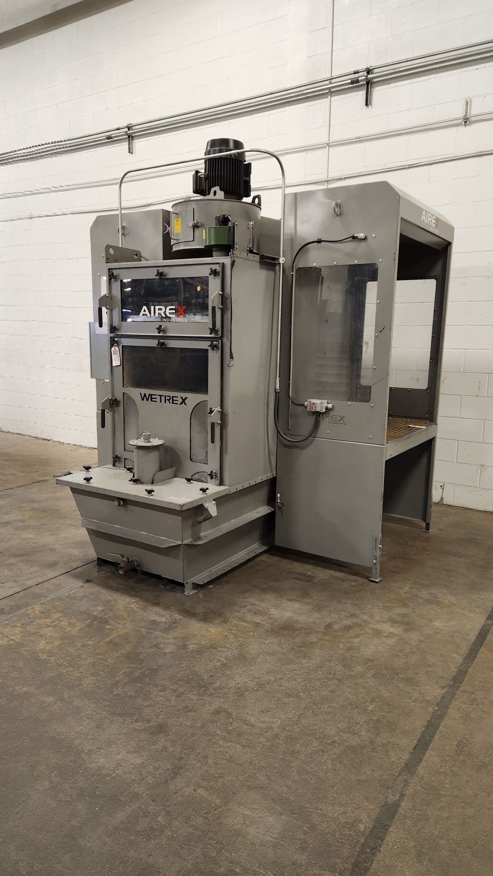 4000 cfm Airex #WDDT4-2, 2-sided wet type downdraft table dust collector system