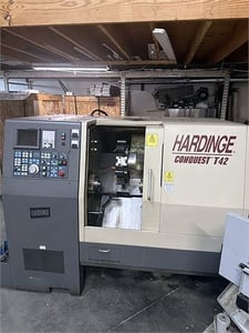 Hardinge #Conquest-T42, CNC Lathe, 21.2" swing, 1.6" bar, 12 station turret, 5000 RPM, 16560 hours, 1998