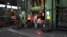 7000 Ton, Weingarten #PSH-4.560F, forging screw press, 22" screw diameter, 9.8"-23.6" stroke, 35 SPM, die