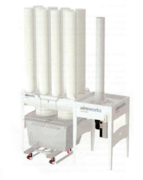3500 cfm Aireworks #FX-10-3500, modular dust collection system, 10 HP, 250 squaring ft. filter area, 2XTB