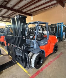 15,500 LB Toyota #7FGU70, Forklift, LP, 172" 3-stage mast, side shift, 60" forks, 3,373 hours, 2007