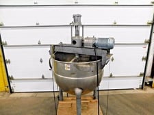 200 gallon Hamilton, double motion agitation direct steam kettle, 125 PSI @ 650°F