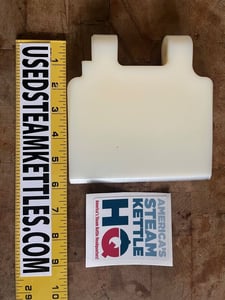 Ameriscrape #ALX-9000, Walker style steam kettle & tank wall scraper, 6" width x 5-7/8" L, 5/8" diameter rod