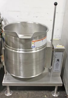 20 gallon Cleveland Range #KEL20T, tilting electric steam kettle on Stainless Steel stand, 50 PSI, 440-480 V.