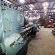 34" x 132" LeBlond #HD3220, heavy duty, 2-1/8" spindle hole, 25 HP, #5MT, 6" dia. quill, 1300 RPM, 1973