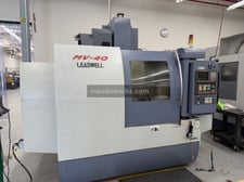 Leadwell #MV-40, CNC vertical machining center, 4-Axis, 14 automatic tool changer, full 4th axis rotary