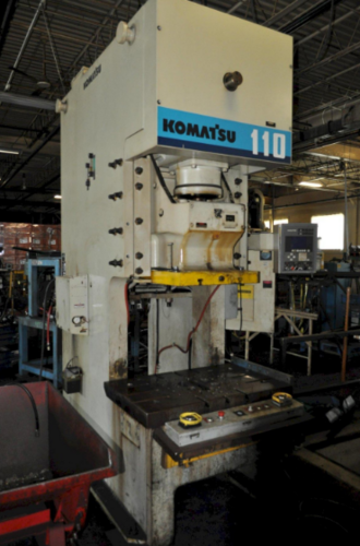 121 Ton, Komatsu #OBS-110-2L-VS-3, Gap Frame Press, air cooled & brake, 7.87" stroke, 17.7" Shut Height