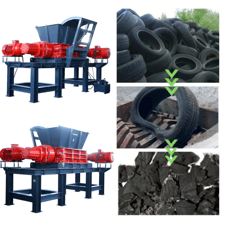 TDF Tyre Shredder, Enerpat #MSB-ETY1600, 3 TPH, Producing 50-100 mm Tire Chips