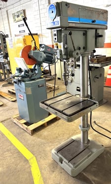20" Clausing #2221, Single Spindle Drill, 300-2000 RPM, 22" x 19" Table, 1 HP, 1 Phase