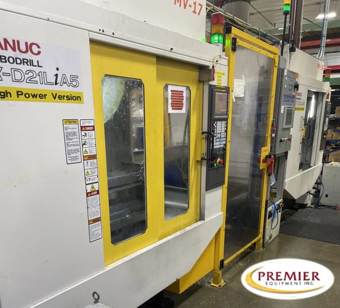 Fanuc #Robodrill-D21LiA5, (2) machines & Fanuc M20iA robot pallet machining cell, 27.6" X, 15.7" Y, 13" Z