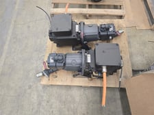 Bucher #QXEH42, hydraulic gear pump w/32.9 HP Baumuller servo motor, 3625 psi, 3000 RPM, 350 V. (2 available)
