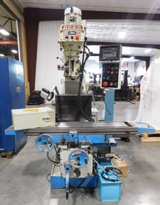 Supermax #2VASK, vertical mill, Newall Sapphire 2-Axis digital read out, power draw bar, power feed to knee &