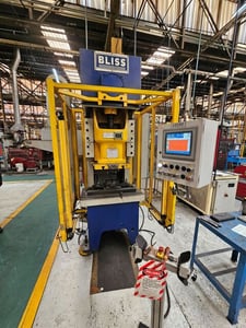 66 Ton, Bliss #C1-60, single crank gap frame press, 5.1" stroke, 11.8" Shut Height, 2.76" adj., 35.4" x20.5"