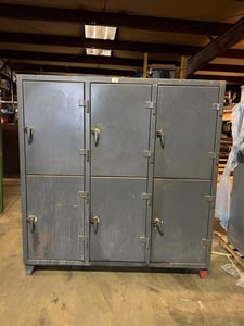 6 Compartment StrongHold #66-24-2TPGL, Industrial Double-Tier Storage Locker, 12-gauge steel, 74" H x 24" D x