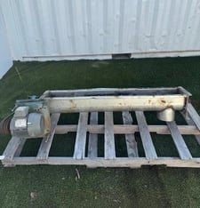 6" diameter x 4' long, Stainless Steel Screw Conveyor, 7.5" trough width, 1.5 HP Dodge motor